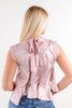 Love in Lace Satin & Lace Peplum A-Line Blouse