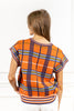 Pumpkin Spice Check Sweater Top