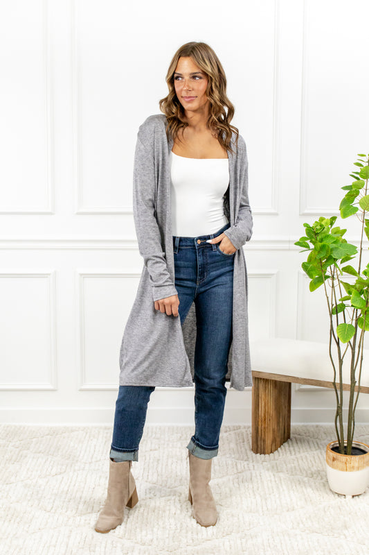 Drift Away Open Front Long Cardigan