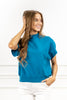 Parisian Romance Mock Neck Short Sleeve Top