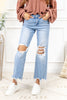 Bad Reputation Distressed Crop Flare Jeans