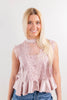 Love in Lace Satin & Lace Peplum A-Line Blouse