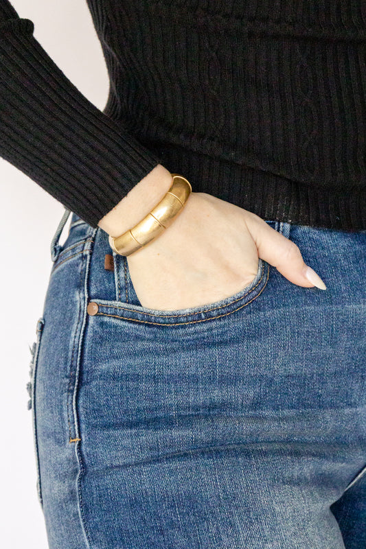 Pure Elegance Brushed Gold Bracelet