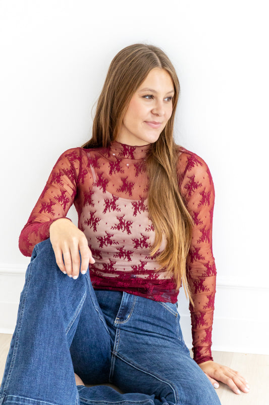 Bohemian Dream Long Sleeve Mesh Top