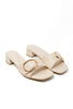 Subtle Sass Gold Buckle Block Heels