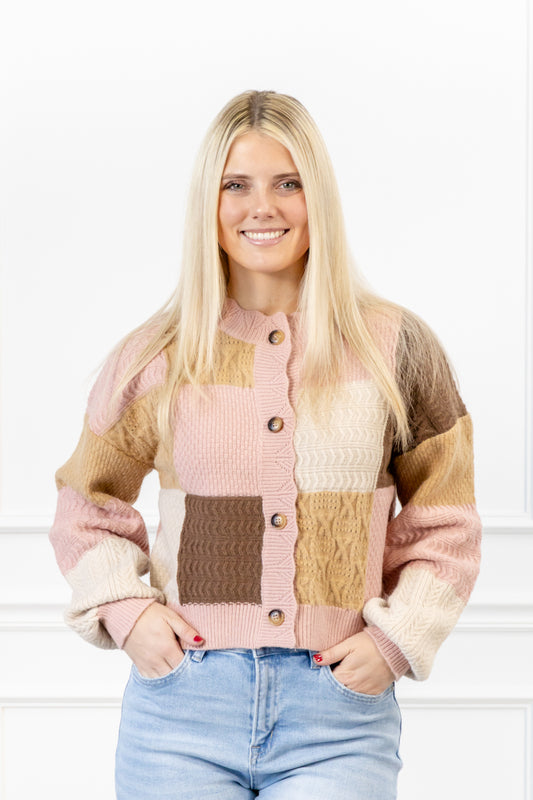 *DOORBUSTER* Playful Texture Colorblock Cardigan