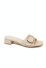 Subtle Sass Gold Buckle Block Heels