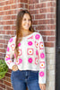 Pink Posies Cardigan Sweater