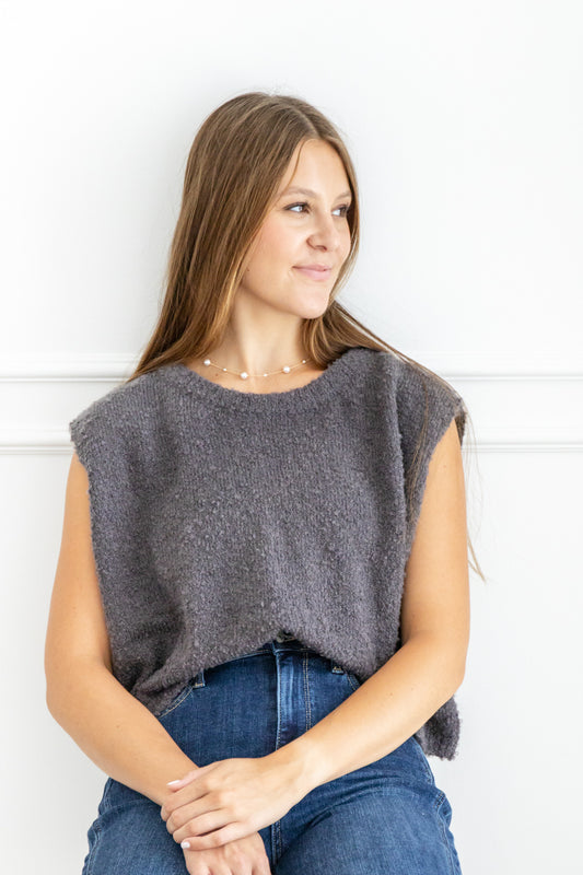 Playful Layers Sleeveless Knit Sweater Vest