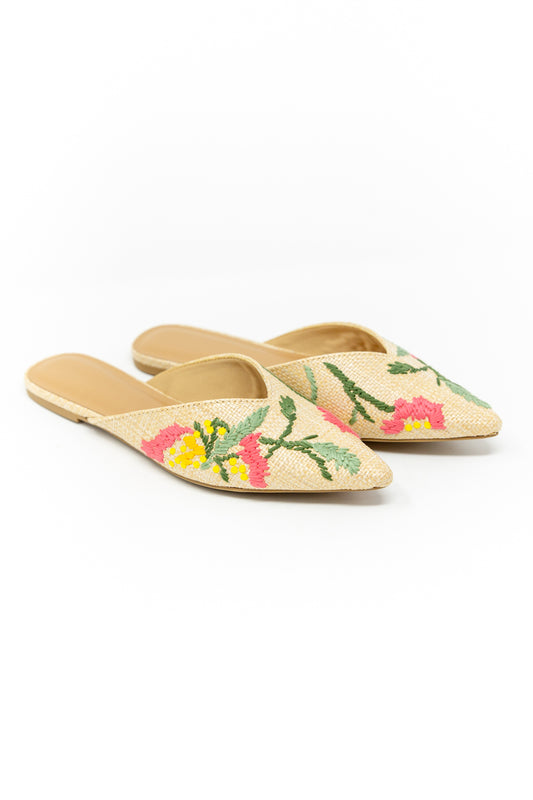 Woven Bloom Embroidered Loafers