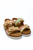 Feather Steps Big Buckle Raffia Sandals