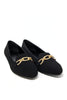 Linked Luxury Faux Suede Gold Buckle Loafer