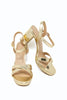 Heartbreaker Open Toe Criss Cross Block Heels