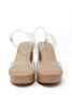 Crystal Clear Beige Ankle Strap Platform Heels
