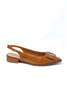 Quite Darling Croc Embossed Slingback Pointed Toe Kitten Heels