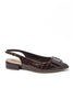 Quite Darling Croc Embossed Slingback Pointed Toe Kitten Heels