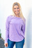 City Stroll Mineral Washed Scoop Neck Long Sleeve Cotton Tee