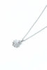 A silver chain necklace featuring a small, cute ghost pendant with white enamel and tiny black eyes, set against a plain white background.