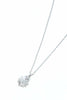 A silver chain necklace featuring a small white ghost pendant with tiny black eyes and a silver bell, shown against a plain white background.