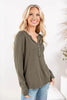 City Girl Chic Fleece Brushed Henley Top