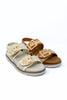 Feather Steps Big Buckle Raffia Sandals