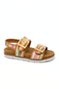 Feather Steps Big Buckle Raffia Sandals