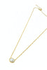 Divine Drop Oval Faux Pearl Pendant Necklace
