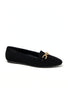 Linked Luxury Faux Suede Gold Buckle Loafer