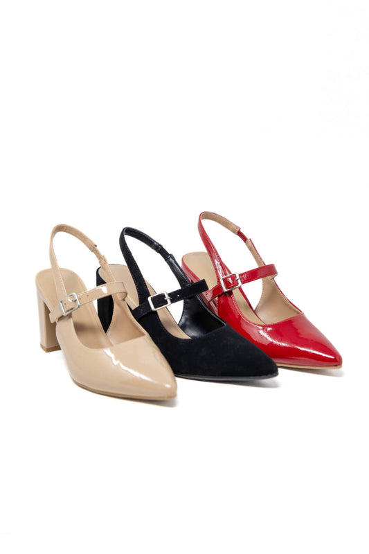 Heavenly Steps Mary Jane Strap Slingback Block Heels