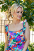 Neon Blossom Floral Print Midi Dress