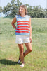 Tidal Twirl Striped Sleeveless Cotton Knit Tank