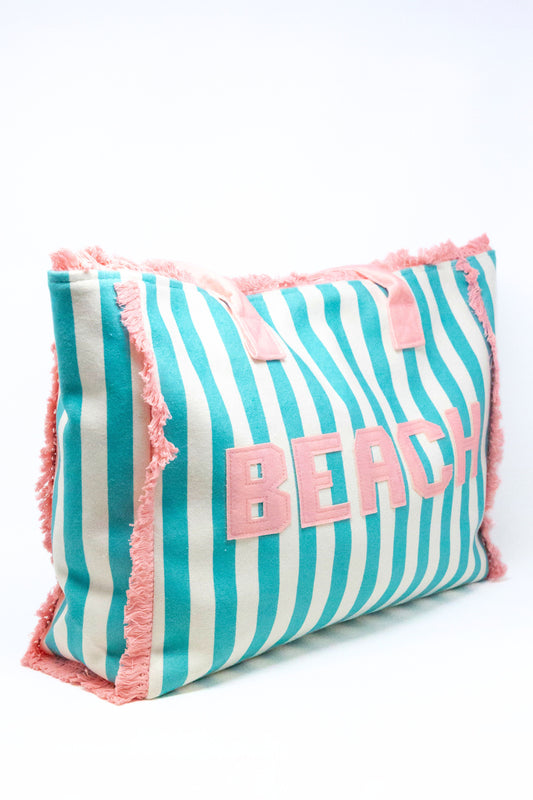 Beach Striped Tote Bag