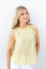 Bowtiful Day Sleeveless Ruffle Trim Top