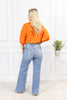 High Rise Side Seam Detail Wide Leg Jeans