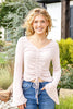 Misty Rose Ruched Long Sleeve Top