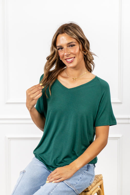 *DOORBUSTER* Luxe Layer Short Sleeve V-neck Top