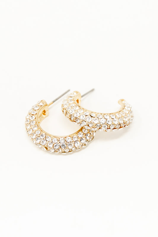 Playful Poise Crystal Hoop Earrings