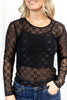 Shadow Play Ribbon Mesh Top