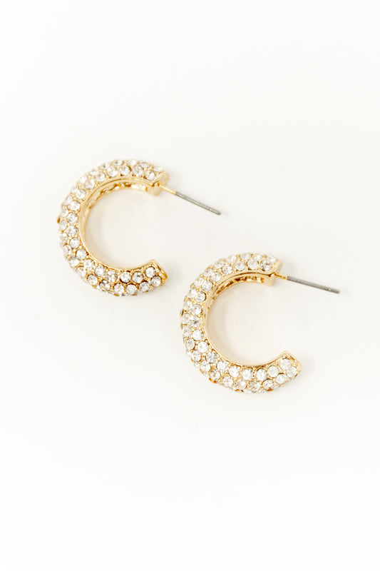 Playful Poise Crystal Hoop Earrings