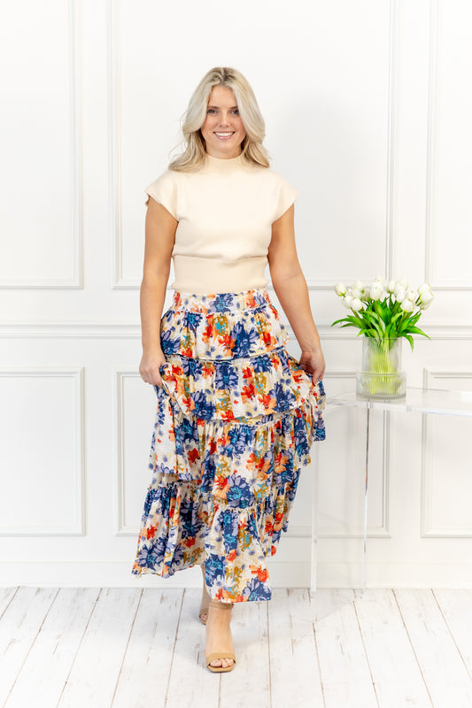 Dream On Tiered Maxi Skirt