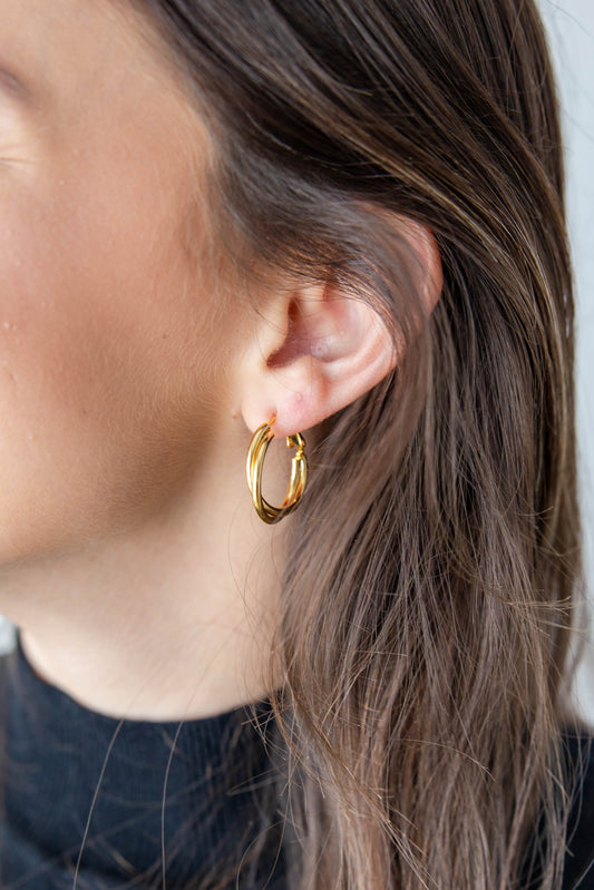 Classic Duo Twisted Hoop Earrings