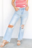Bad Reputation Distressed Crop Flare Jeans