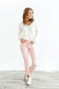 Bubblegum Blues Light Pink Crop Flare Vervet Jeans