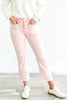 Bubblegum Blues Light Pink Crop Flare Vervet Jeans