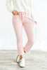 Bubblegum Blues Light Pink Crop Flare Vervet Jeans