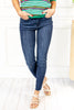 Mid Rise Adjustable Waist Skinny Jeans