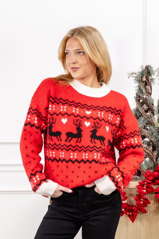 Sleigh Ride Knit Holiday Sweater