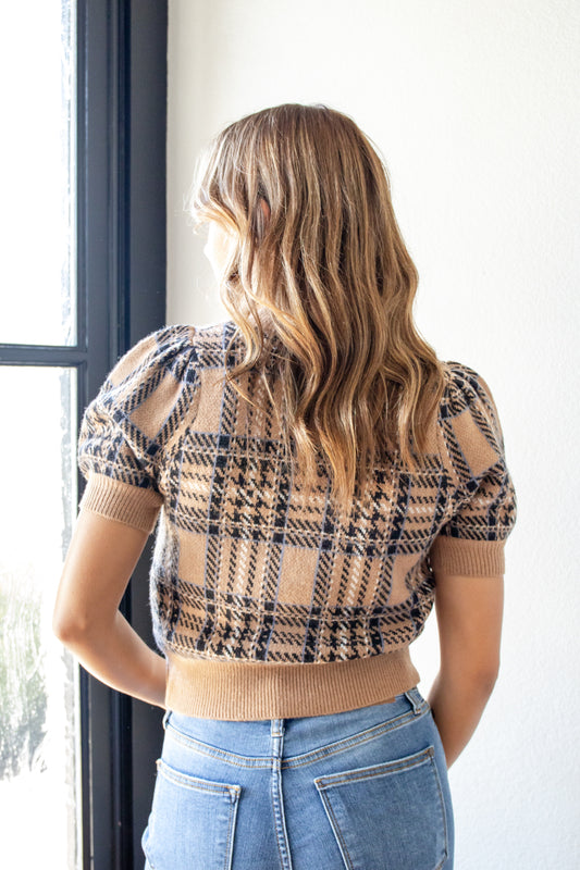 Autumn Vibes Plaid Sweater Top