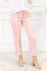 Bubblegum Blues Light Pink Crop Flare Vervet Jeans