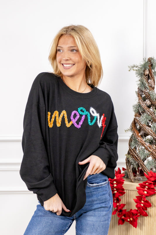 Merry Wishes Sparkle Tinsel Top